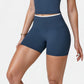 High Waist Athletic Shorts with Stretch Fabric and Contour Fit Waistband
