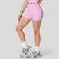 High Waist Athletic Shorts with Stretch Fabric and Contour Fit Waistband