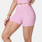 High Waist Athletic Shorts with Stretch Fabric and Contour Fit Waistband