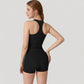 Square Neck Active Tank Top with Built-In Bra and Racerback Design for Comfort and Movement