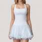 Square Neck Active Tank Top with Built-In Bra and Racerback Design for Comfort and Movement
