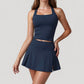 Square Neck Active Tank Top with Built-In Bra and Racerback Design for Comfort and Movement