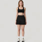 High Neck Crop Top with Scallop Trim Sleeveless Design and Seamless Finish Matching High Waist Leggings