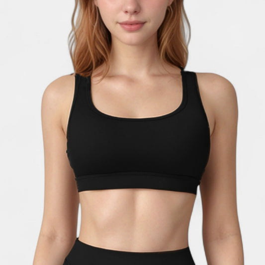 High Neck Crop Top with Scallop Trim Sleeveless Design and Seamless Finish Matching High Waist Leggings