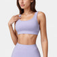 High Neck Crop Top with Scallop Trim Sleeveless Design and Seamless Finish Matching High Waist Leggings