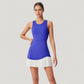 Sleeveless Tennis Dress with Scoop Neck Fitted Bodice and Contrast Pleated Hem