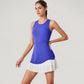 Sleeveless Tennis Dress with Scoop Neck Fitted Bodice and Contrast Pleated Hem