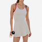Scoop Neck Active Tennis Dress with Contrast Shoulder Straps and Fitted Waist