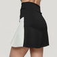 High Waist Colorblock Tennis Skirt with Sculpted Contrast Design and Flared Hem