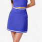 High Waist Athletic Skirt with Contrast Trim and Built-In Shorts