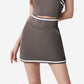 High Waist Athletic Skirt with Contrast Trim and Built-In Shorts