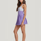 Sleeveless Two-Tone Tennis Dress with Scoop Neck and High Waist Pleated Skirt