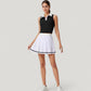 Two-Piece Tennis Set with Sleeveless Polo Crop Top and Pleated High Waist Skirt