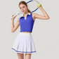 Two-Piece Tennis Set with Sleeveless Polo Crop Top and Pleated High Waist Skirt