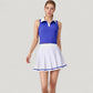 Two-Piece Tennis Set with Sleeveless Polo Crop Top and Pleated High Waist Skirt