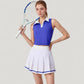 Two-Piece Tennis Set with Sleeveless Polo Crop Top and Pleated High Waist Skirt