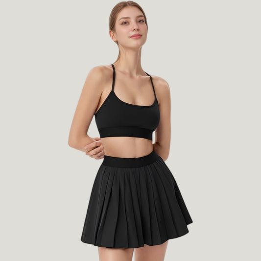 Strappy Sports Bra with Scoop Neck and Wide Underband for Light to Medium Support