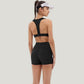 Scoop Neck Racerback Sports Bra with Wide Straps and Seamless Underbust Design