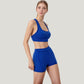Scoop Neck Racerback Sports Bra with Wide Straps and Seamless Underbust Design