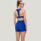 Scoop Neck Racerback Sports Bra with Wide Straps and Seamless Underbust Design