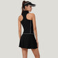 Sleeveless Performance Polo Tank with Zip Neckline and Contrast Piping for Golf and Tennis