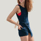 Sleeveless Active Romper with Overlap Skirt Detail and Round Neck Athletic Fit