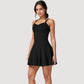 Strappy Athletic Dress with Built-In Shorts and Side Pocket Supportive Fit Stretch Fabric