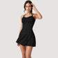 Strappy Athletic Dress with Built-In Shorts and Side Pocket Supportive Fit Stretch Fabric