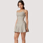 Strappy Athletic Dress with Built-In Shorts and Side Pocket Supportive Fit Stretch Fabric