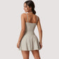 Strappy Athletic Dress with Built-In Shorts and Side Pocket Supportive Fit Stretch Fabric