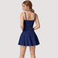 Strappy Athletic Dress with Built-In Shorts and Side Pocket Supportive Fit Stretch Fabric