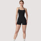 Strappy Activewear Romper with Fitted Bodice and Stretch Fabric for Flexible Movement
