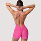 Strappy Activewear Romper with Fitted Bodice and Stretch Fabric for Flexible Movement