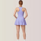 Activewear Romper with Skirt Overlay and Built-In Shorts Design