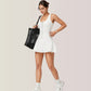 Activewear Romper with Skirt Overlay and Built-In Shorts Design
