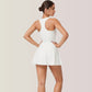 Activewear Romper with Skirt Overlay and Built-In Shorts Design