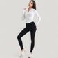 Long Sleeve Pullover Hoodie Top with Half Zip Front and Thumbhole Cuffs