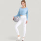 Long Sleeve Pullover Top with Cutout Scoop Neck and Side Slit Hem
