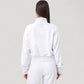 Cropped Zip-Up Jacket with High Collar and Long Sleeves