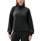 Long Sleeve Half Zip Pullover Top with High Collar and Relaxed Fit