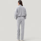 Long Sleeve Half Zip Pullover Top with High Collar and Relaxed Fit