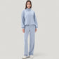 Long Sleeve Half Zip Pullover Top with High Collar and Relaxed Fit