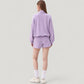 Long Sleeve Woven Half Zip Pullover Top with Stand Collar and Elastic Cuffs
