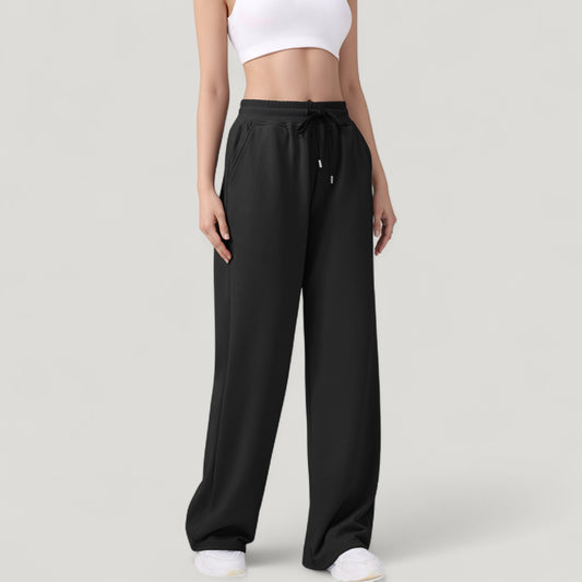 Wide Leg Lounge Pants with Elastic Waistband and Adjustable Drawstring Closure