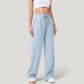 Wide Leg Lounge Pants with Elastic Waistband and Adjustable Drawstring Closure