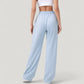 Wide Leg Lounge Pants with Elastic Waistband and Adjustable Drawstring Closure