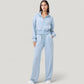 Wide Leg Lounge Pants with Elastic Waistband and Adjustable Drawstring Closure