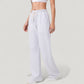 Wide Leg Lounge Pants with Elastic Waistband and Adjustable Drawstring Closure