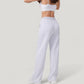 Wide Leg Lounge Pants with Elastic Waistband and Adjustable Drawstring Closure