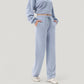 Wide Leg Lounge Pants with Elastic Drawstring Waist